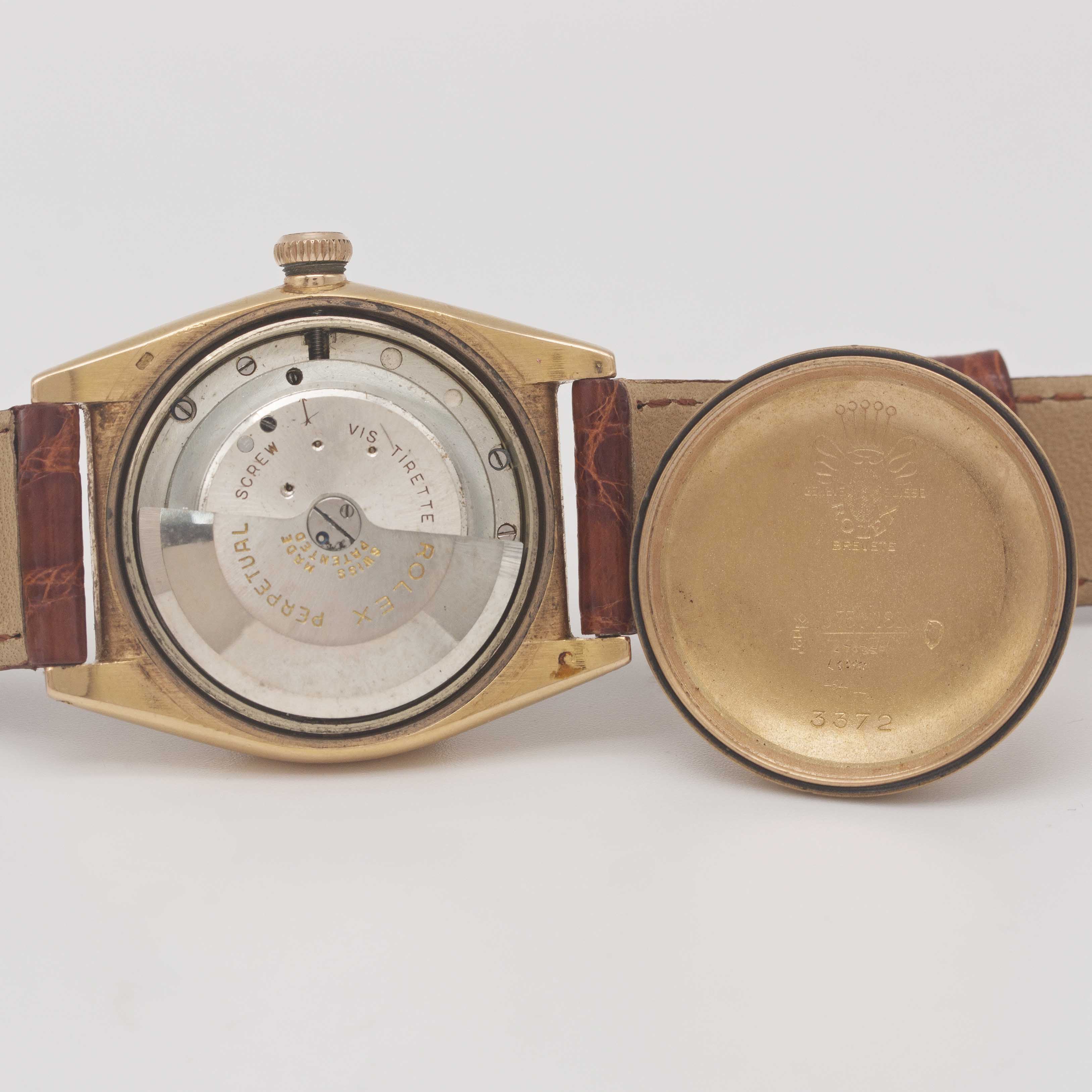 A GENTLEMAN'S 18K SOLID YELLOW GOLD ROLEX OYSTER PERPETUAL CHRONOMETRE "BUBBLE BACK" WRIST WATCH - Image 8 of 10