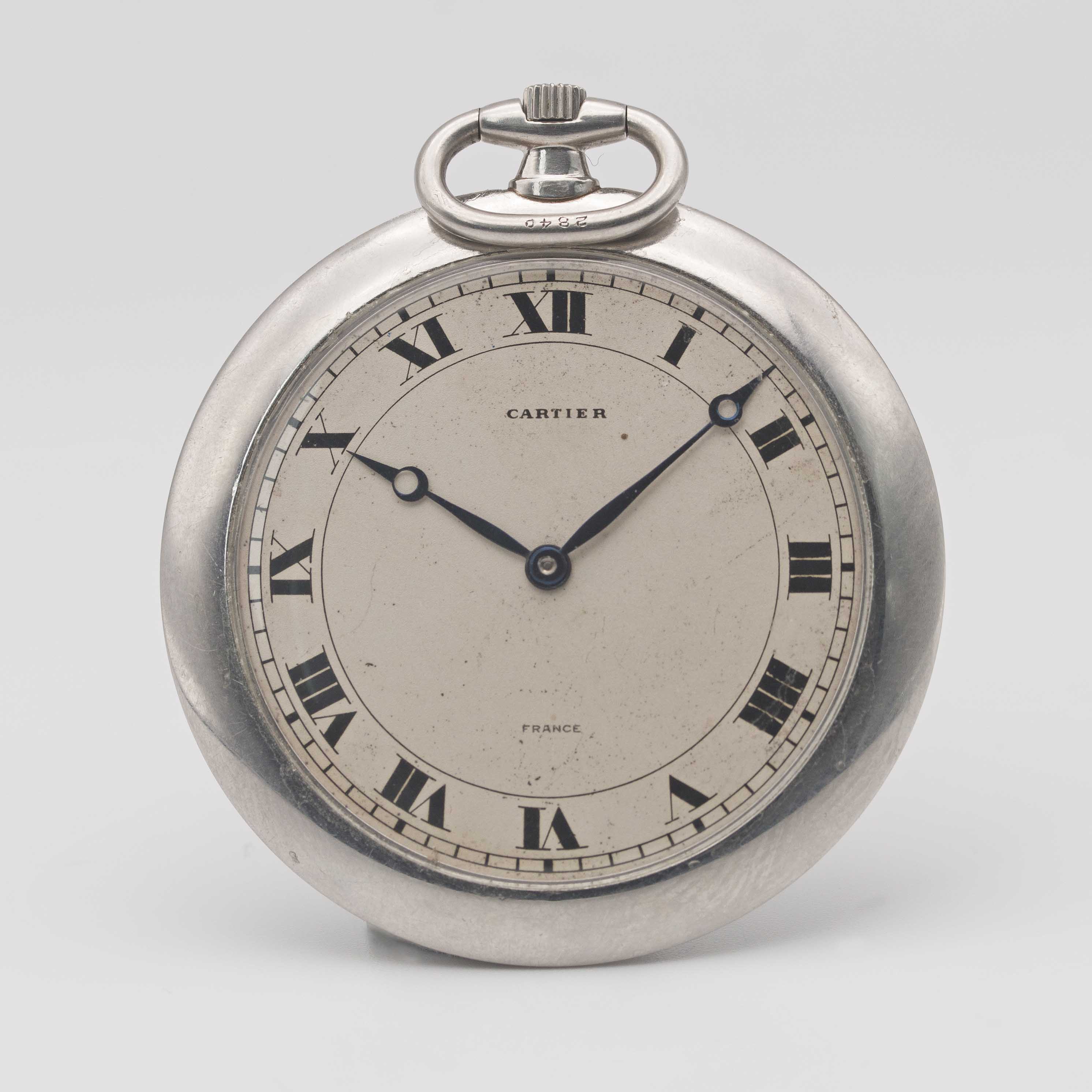 A GENTLEMAN'S PLATINUM CARTIER PARIS POCKET WATCH CIRCA 1920s Movement: 19J, manual wind with 8 - Image 2 of 11