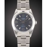 A GENTLEMAN'S SIZE STAINLESS STEEL ROLEX OYSTER PERPETUAL AIR KING PRECISION BRACELET WATCH DATED