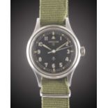 A GENTLEMAN'S STAINLESS STEEL BRITISH MILITARY HAMILTON RAF PILOTS WRIST WATCH CIRCA 1960s Movement: