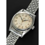 A RARE GENTLEMAN'S LARGE SIZE STAINLESS STEEL ROLEX OYSTER PERPETUAL "BUBBLE BACK" PRECISION
