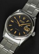 A RARE GENTLEMAN'S STAINLESS STEEL ROLEX OYSTERDATE PRECISION BRACELET WATCH CIRCA 1954, REF. 6294