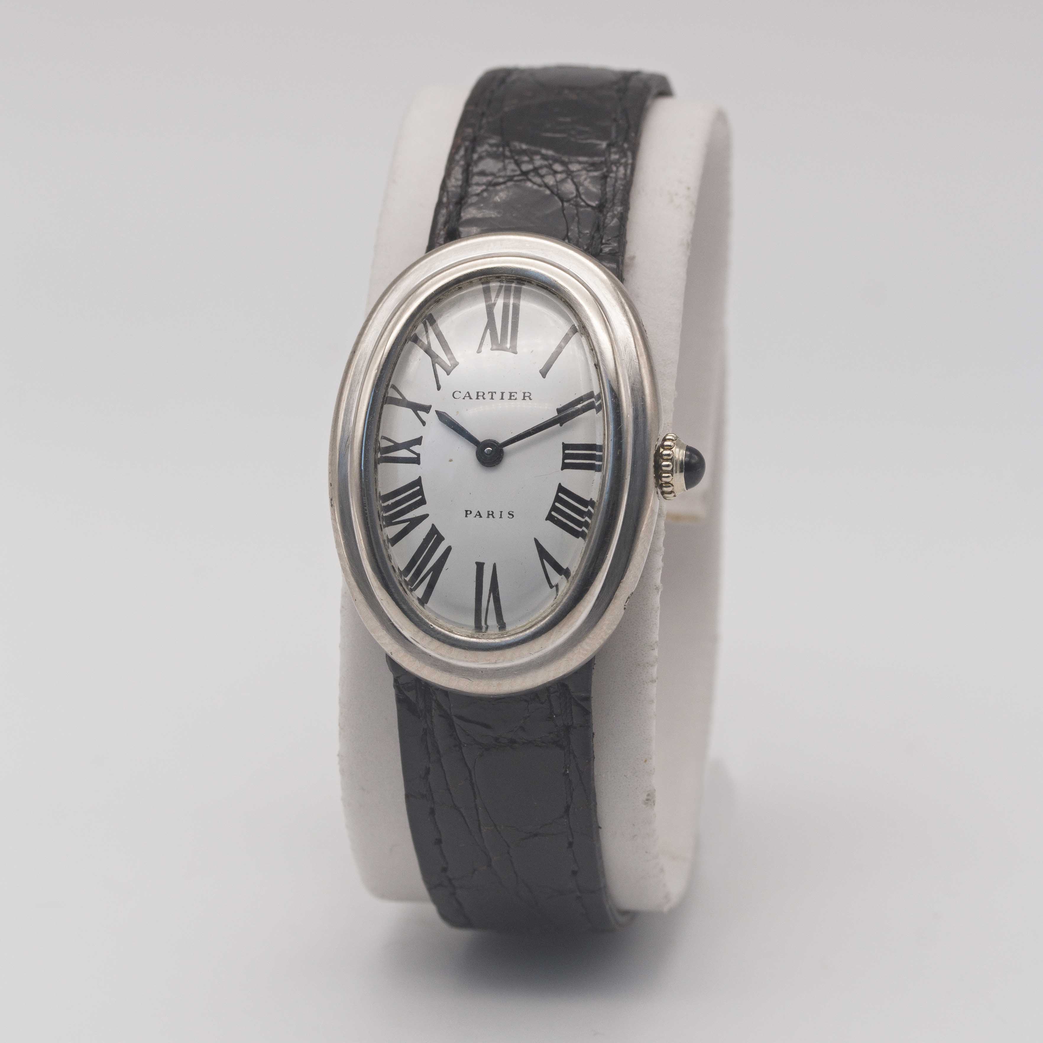 AN 18K SOLID WHITE GOLD CARTIER BAIGNOIRE WRIST WATCH CIRCA 1980s Movement: 17J, manual wind, signed - Image 4 of 14