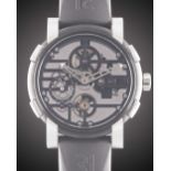 A GENTLEMAN'S STAINLESS STEEL & PVD ROMAIN JEROME SKYLAB SPEED METAL 48 MOON DNA WRIST WATCH CIRCA