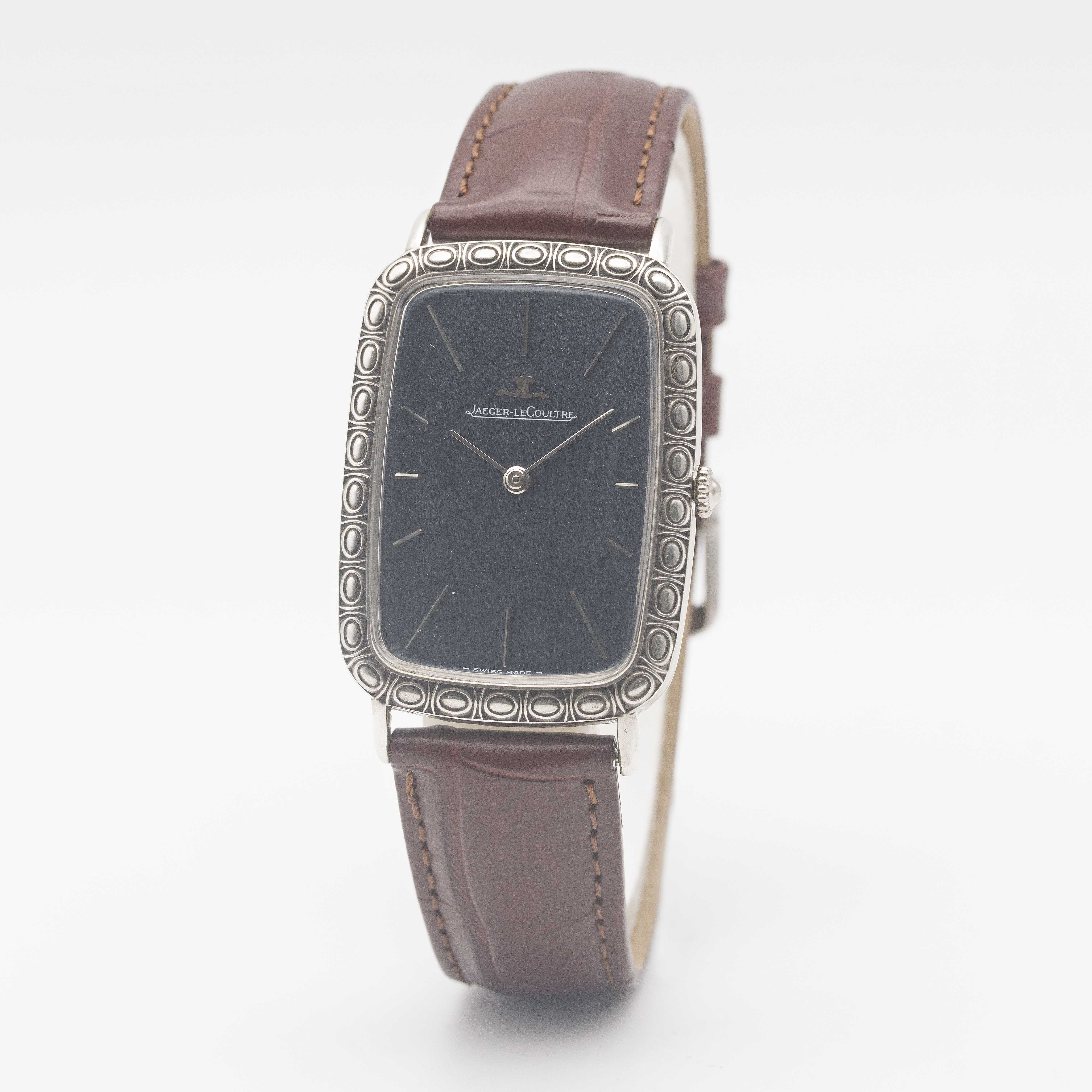 A GENTLEMAN'S SIZE SOLID SILVER JAEGER LECOULTRE RECTANGULAR WRIST WATCH CIRCA 1970s, REF. 9037 WITH - Image 4 of 10