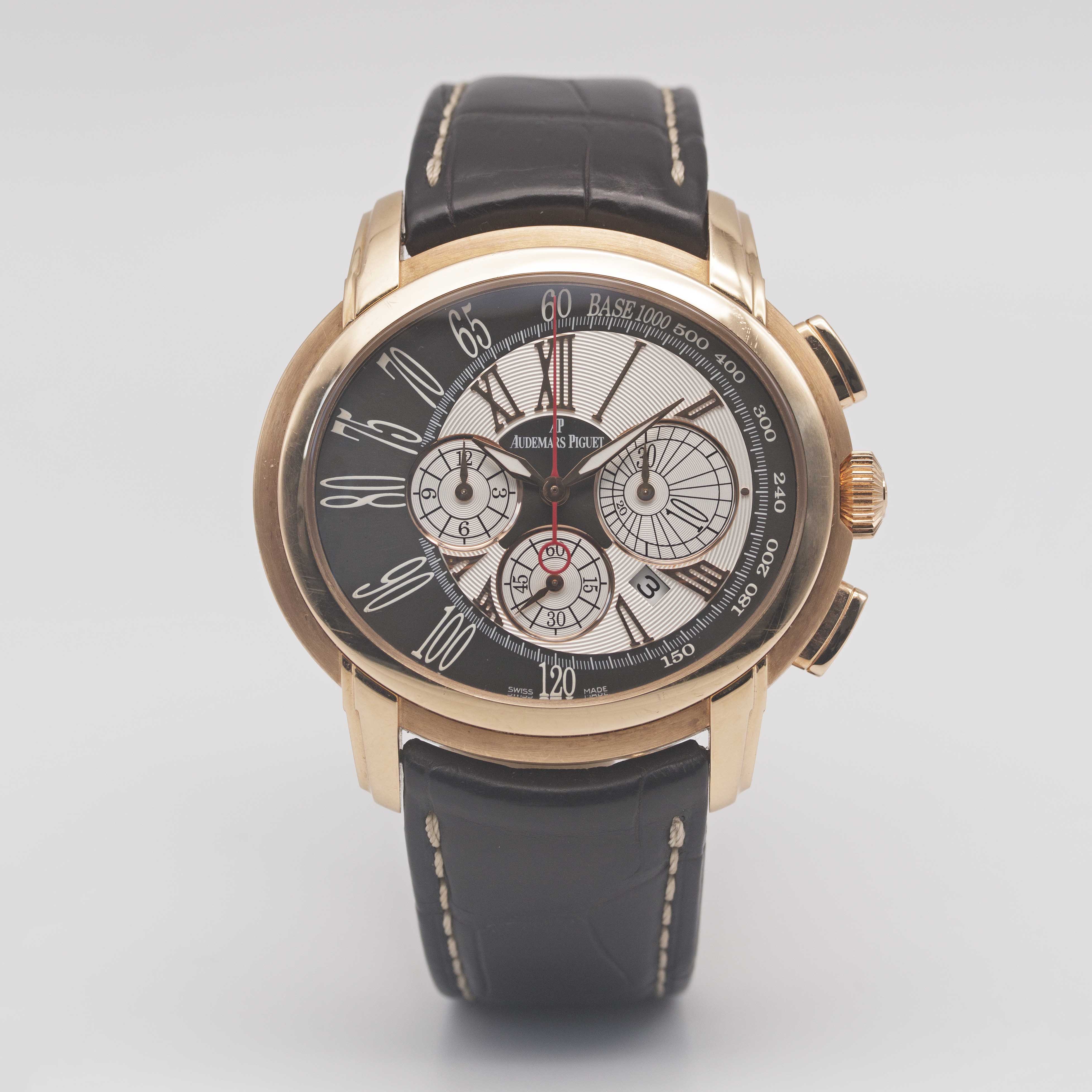 A GENTLEMAN'S 18K SOLID ROSE GOLD AUDEMARS PIGUET MILLENARY CHRONOGRAPH WRIST WATCH CIRCA 2015, REF. - Image 2 of 10