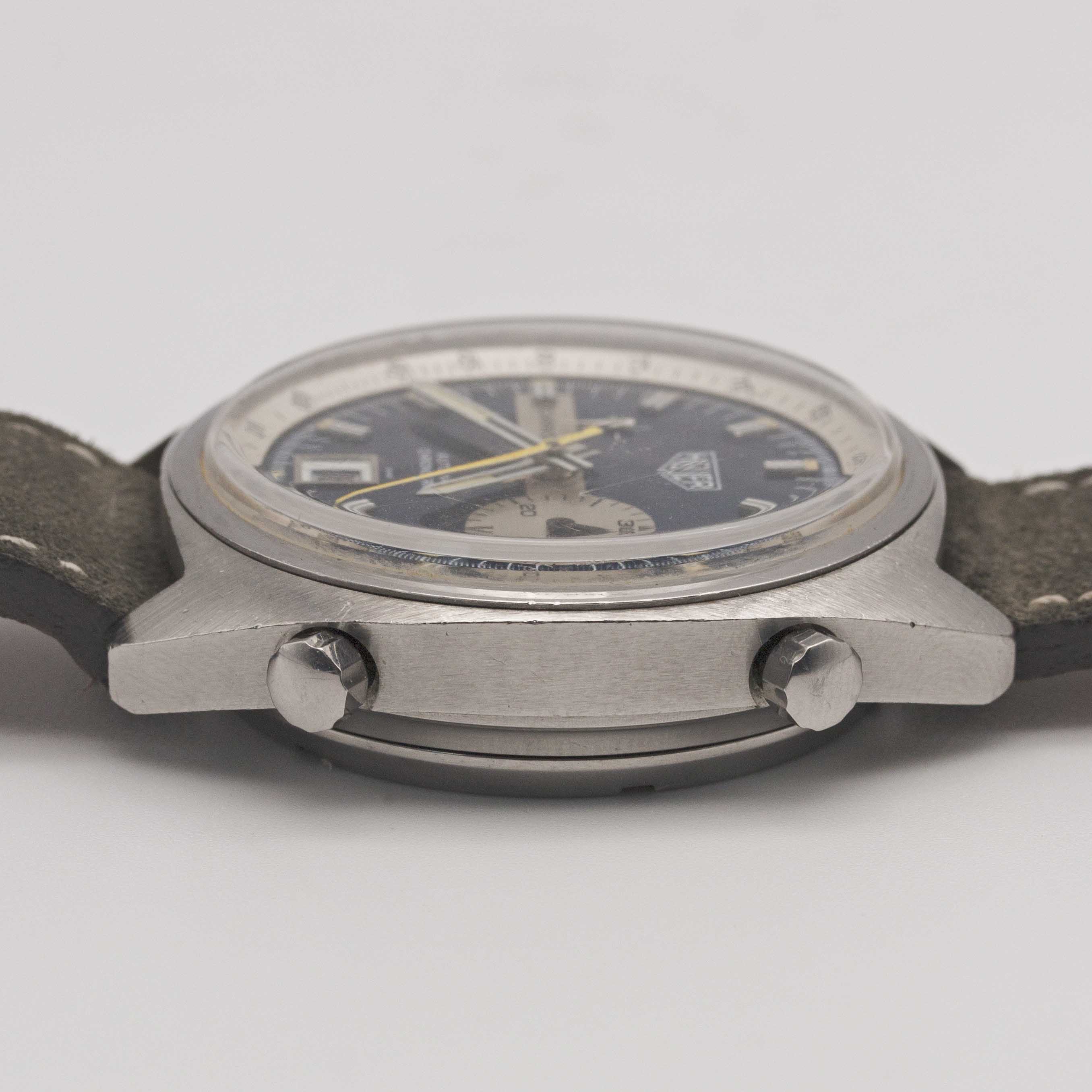 A GENTLEMAN'S STAINLESS STEEL HEUER CARRERA AUTOMATIC CHRONOGRAPH WRIST WATCH CIRCA 1970s, REF. - Image 9 of 9