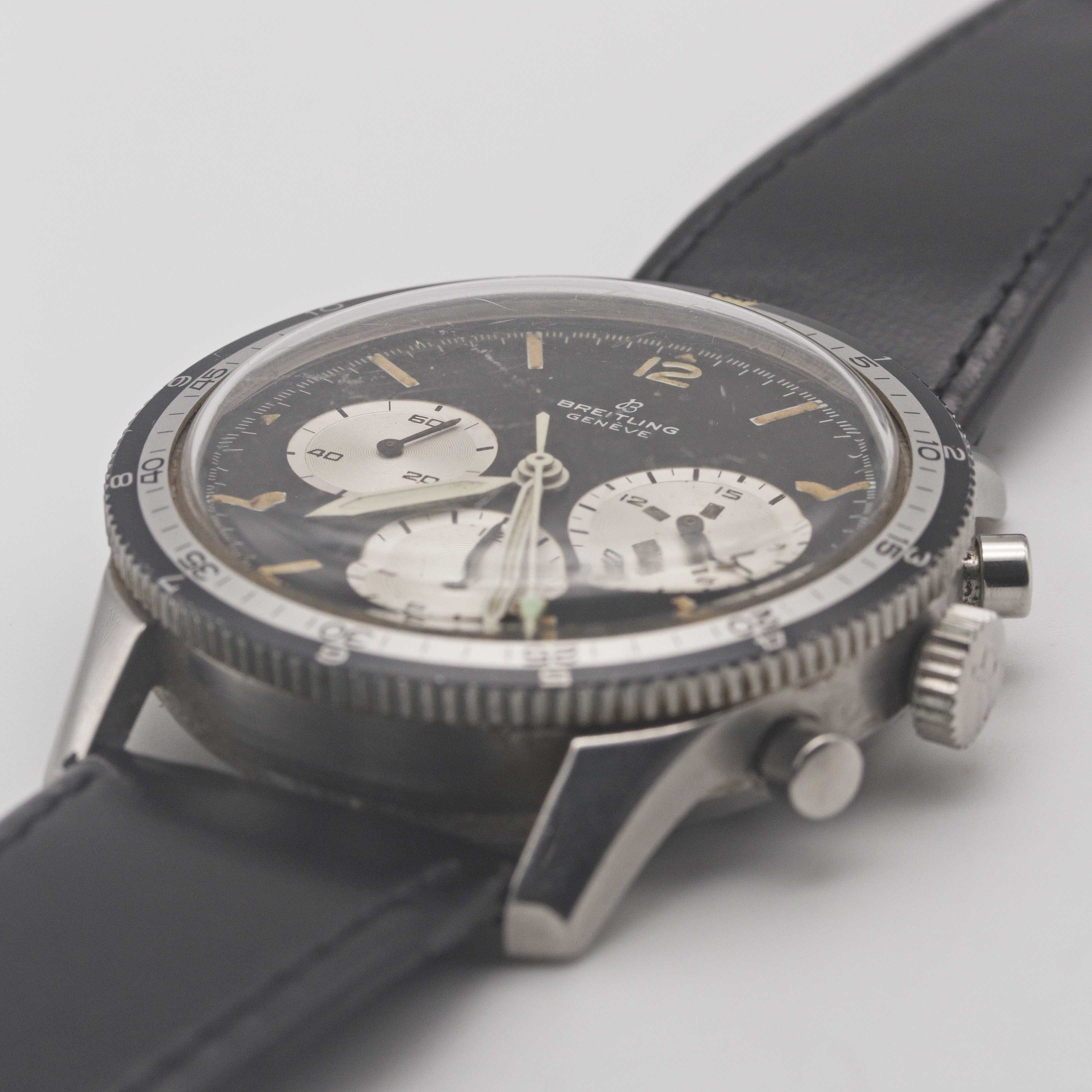 A RARE GENTLEMAN'S STAINLESS STEEL BREITLING 765 CO PILOT CHRONOGRAPH WRIST WATCH CIRCA 1966, REF. - Image 4 of 10