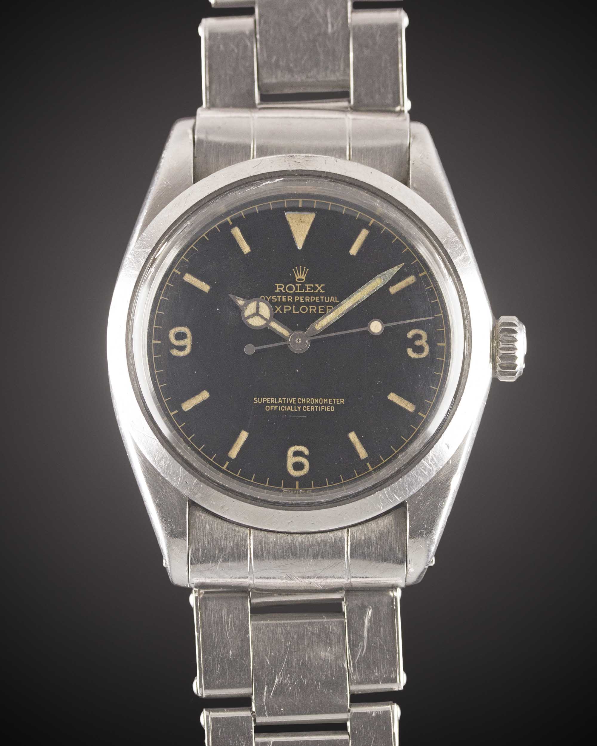 A VERY RARE GENTLEMAN'S STAINLESS STEEL ROLEX OYSTER PERPETUAL EXPLORER BRACELET WATCH CIRCA 1964, - Image 4 of 15