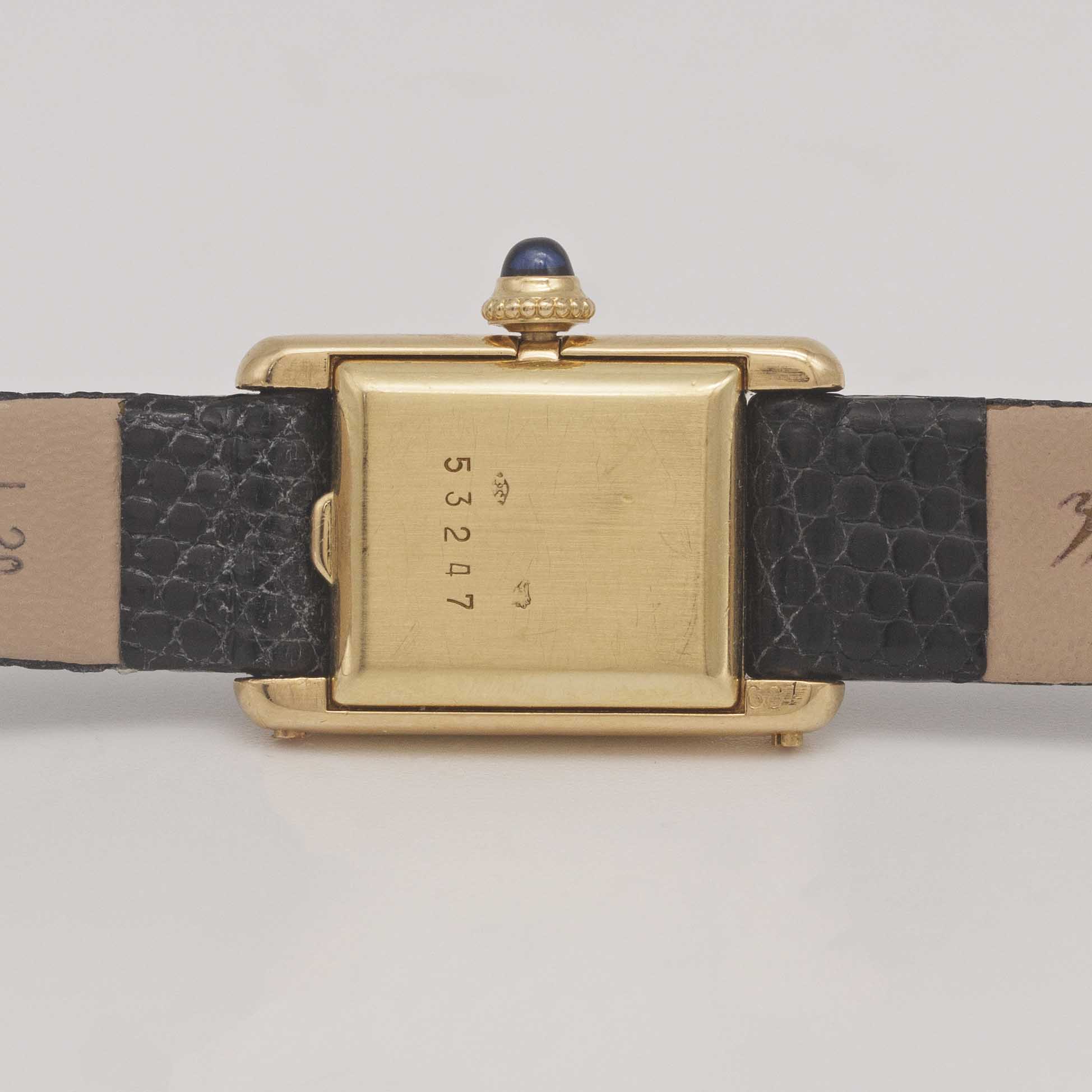 A LADIES 18K SOLID GOLD CARTIER PARIS "MINI" TANK WRIST WATCH CIRCA 1970s, WITH MANUAL WIND CAL. 845 - Image 6 of 11