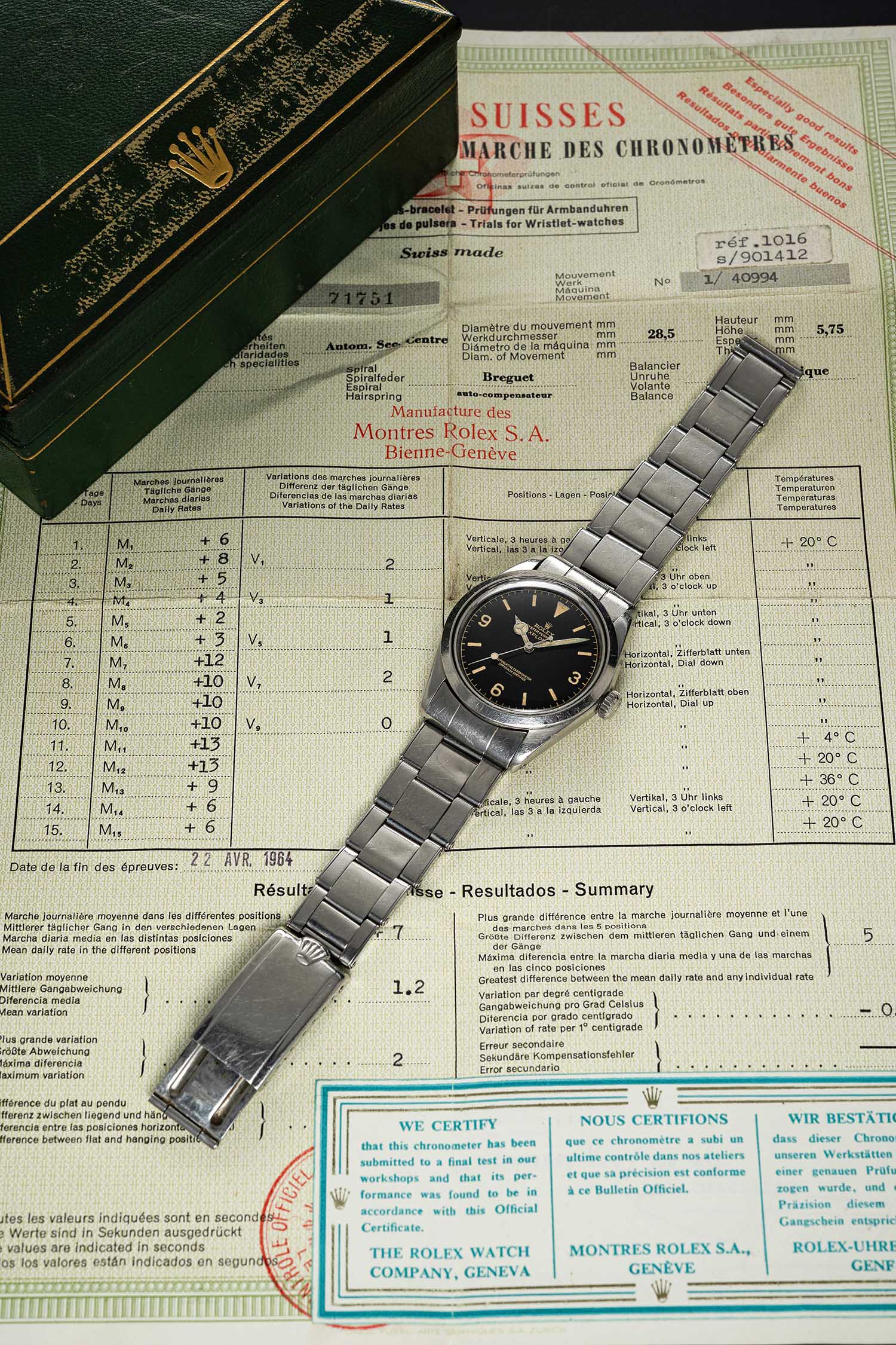 A VERY RARE GENTLEMAN'S STAINLESS STEEL ROLEX OYSTER PERPETUAL EXPLORER BRACELET WATCH CIRCA 1964, - Image 2 of 15