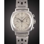 A GENTLEMAN'S STAINLESS STEEL HEUER CAMARO CHRONOGRAPH BRACELET WATCH CIRCA 1970, REF. 7220ST WITH