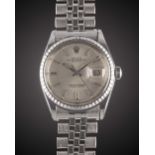 A GENTLEMAN'S STAINLESS STEEL ROLEX OYSTER PERPETUAL DATEJUST BRACELET WATCH CIRCA 1970, REF. 1603