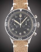 A GENTLEMAN'S STAINLESS STEEL GERMAN MILITARY HEUER BUND FLYBACK CHRONOGRAPH WRIST WATCH CIRCA 1970,