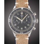 A GENTLEMAN'S STAINLESS STEEL GERMAN MILITARY HEUER BUND FLYBACK CHRONOGRAPH WRIST WATCH CIRCA 1970,