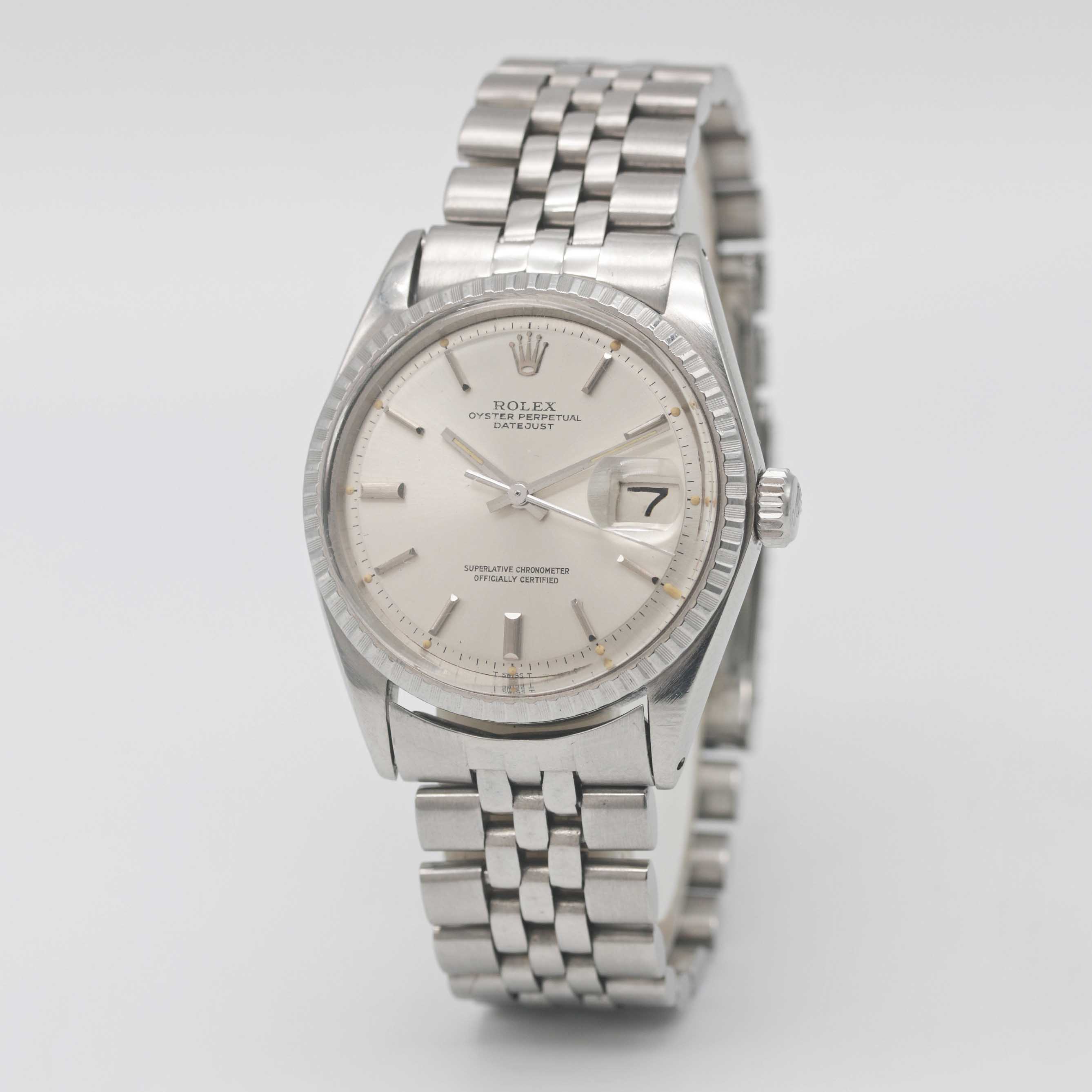 A GENTLEMAN'S STAINLESS STEEL ROLEX OYSTER PERPETUAL DATEJUST BRACELET WATCH CIRCA 1970, REF. 1603 - Image 4 of 12