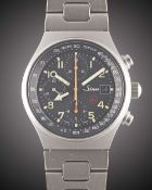 A GENTLEMAN'S TITANIUM SINN AUTOMATIC GMT CHRONOGRAPH BRACELET WATCH CIRCA 1990s, WITH "Ar" DIAL