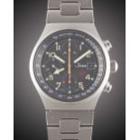 A GENTLEMAN'S TITANIUM SINN AUTOMATIC GMT CHRONOGRAPH BRACELET WATCH CIRCA 1990s, WITH "Ar" DIAL