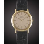 A GENTLEMAN'S 18K SOLID YELLOW GOLD PIAGET "ULTRA THIN" AUTOMATIC WRIST WATCH CIRCA 1970s, REF.