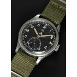 A GENTLEMAN'S STAINLESS STEEL BRITISH MILITARY IWC MARK 10 W.W.W. WRIST WATCH CIRCA 1945, PART OF