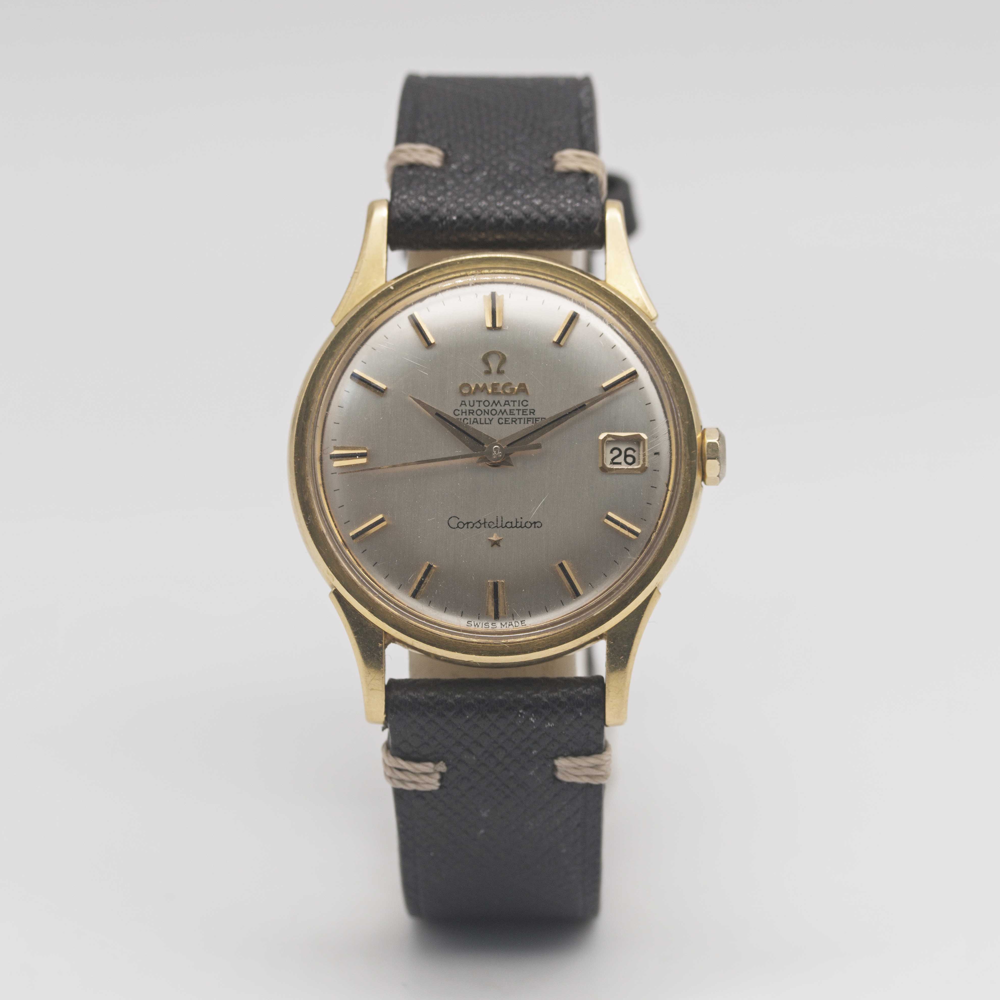 A GENTLEMAN'S 18K SOLID YELLOW GOLD OMEGA CONSTELLATION DATE CHRONOMETER WRIST WATCH CIRCA 1966, - Image 2 of 9