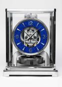 A RARE CHROME PLATED JAEGER LECOULTRE ATMOS CLOCK CIRCA 1960s, WITH LAPIS LAZULI EFFECT DIAL