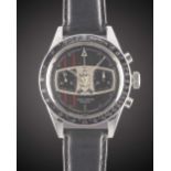 A GENTLEMAN'S STAINLESS STEEL LEJOUR RALLY CHRONOGRAPH WRIST WATCH CIRCA 1969 Movement: 17J,