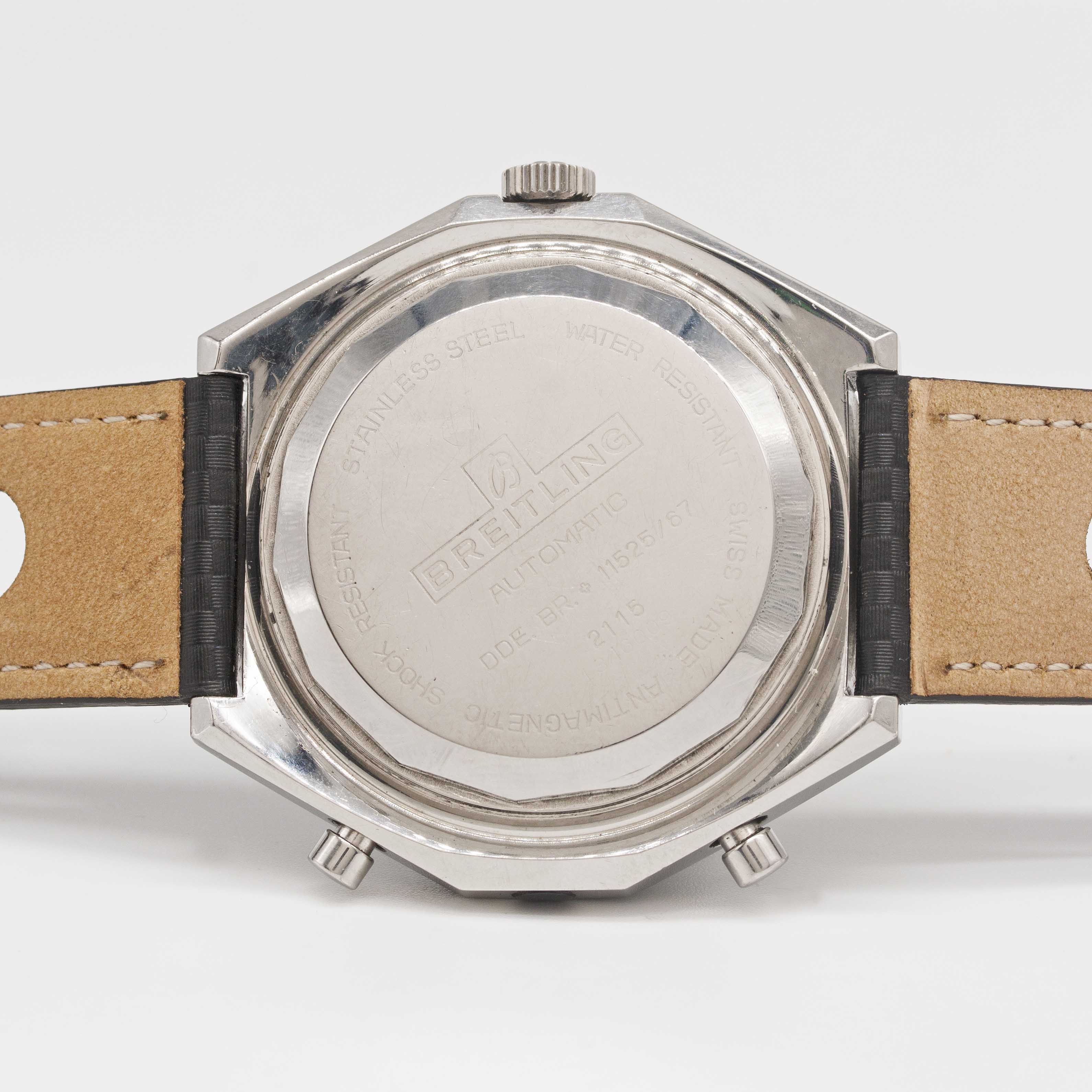 A RARE GENTLEMAN'S STAINLESS STEEL BREITLING GMT CHRONO-MATIC CHRONOGRAPH WRIST WATCH CIRCA 1970, - Image 7 of 10