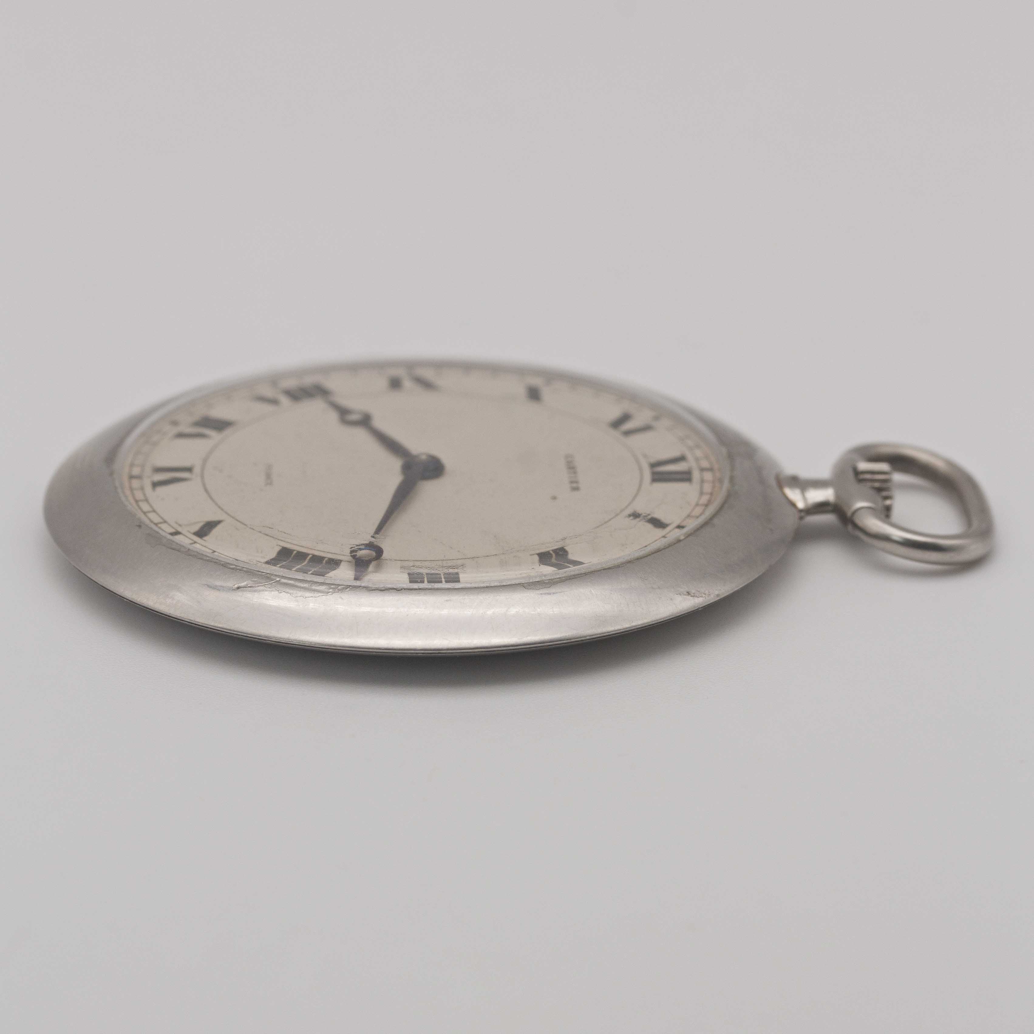 A GENTLEMAN'S PLATINUM CARTIER PARIS POCKET WATCH CIRCA 1920s Movement: 19J, manual wind with 8 - Image 11 of 11