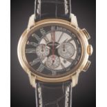 A GENTLEMAN'S 18K SOLID ROSE GOLD AUDEMARS PIGUET MILLENARY CHRONOGRAPH WRIST WATCH CIRCA 2015, REF.