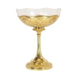 AN IMPRESSIVE SOLID SILVER GILT & ROCK CRYSTAL CENTREPIECE  CIRCA 1980s Rock crystal bowl measures