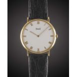 A GENTLEMAN'S SIZE 18K SOLID YELLOW GOLD PIAGET ALTIPLANO WRIST WATCH DATED 1992, REF. 9035 N WITH