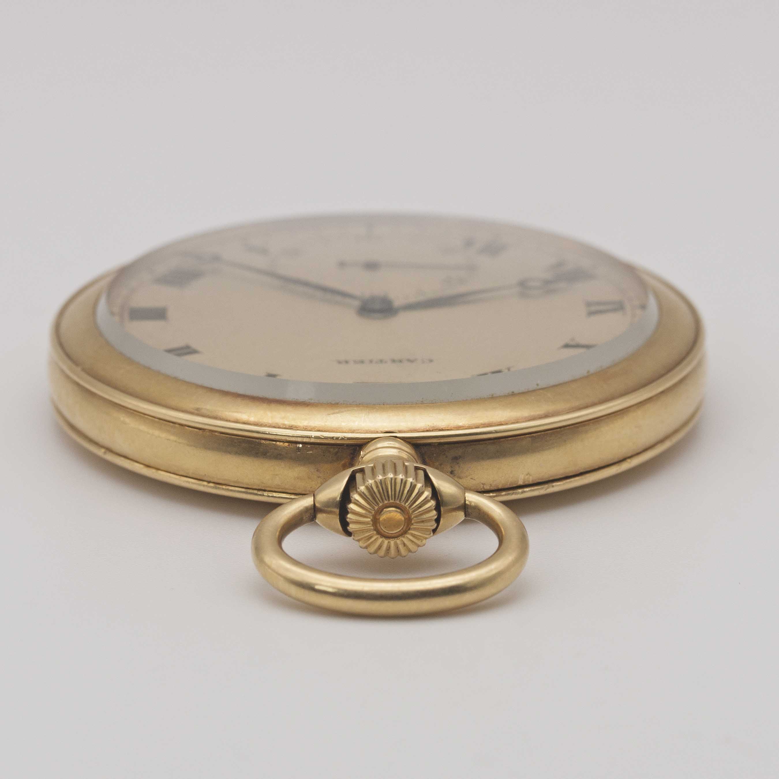 A RARE GENTLEMAN'S 18K SOLID GOLD CARTIER PARIS POCKET WATCH CIRCA 1930s Movement: 15J, manual - Image 8 of 11