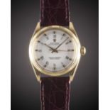 A GENTLEMAN'S 18K SOLID YELLOW GOLD ROLEX OYSTER PERPETUAL WRIST WATCH CIRCA 1973, REF. 1005 WITH