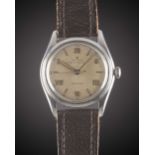 A GENTLEMAN'S STAINLESS STEEL ROLEX OYSTER AIR KING PRECISION WRIST WATCH CIRCA 1946, REF. 4499 WITH