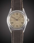 A GENTLEMAN'S STAINLESS STEEL ROLEX OYSTER AIR KING PRECISION WRIST WATCH CIRCA 1946, REF. 4499 WITH