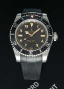 A GENTLEMAN'S MATT STAINLESS STEEL BAMFORD ROLEX OYSTER PERPETUAL SUBMARINER "BIG CROWN" WRIST WATCH