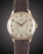 A GENTLEMAN'S LARGE SIZE 18K SOLID ROSE GOLD ZENITH AUTOMATIC CHRONOMETRE WRIST WATCH CIRCA 1960s