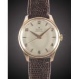 A GENTLEMAN'S LARGE SIZE 18K SOLID ROSE GOLD ZENITH AUTOMATIC CHRONOMETRE WRIST WATCH CIRCA 1960s