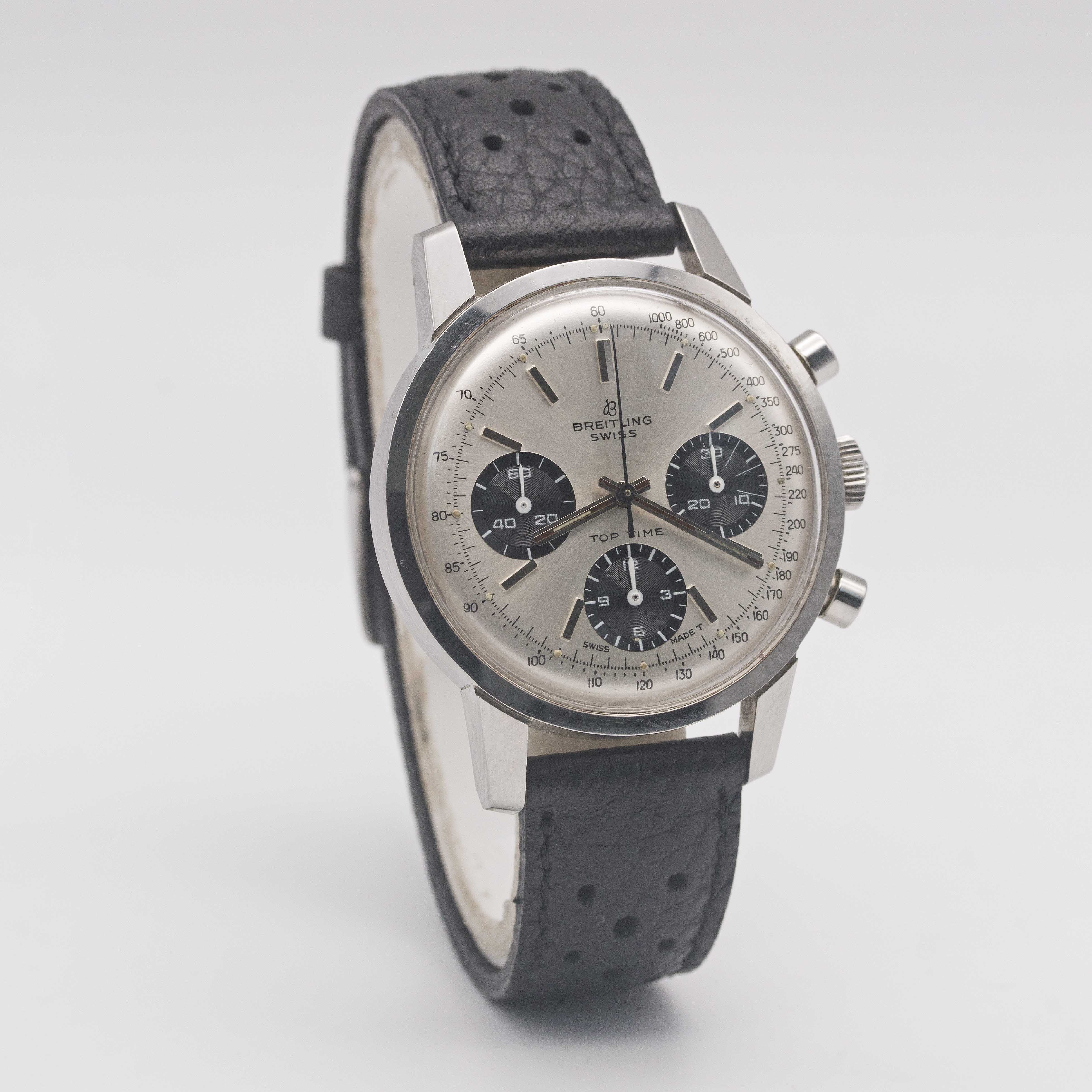 A GENTLEMAN'S STAINLESS STEEL BREITLING TOP TIME CHRONOGRAPH WRIST WATCH CIRCA 1967, REF. 810 - Image 6 of 9