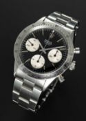 A RARE GENTLEMAN'S STAINLESS STEEL ROLEX COSMOGRAPH "SMALL FONT" DAYTONA BRACELET WATCH CIRCA