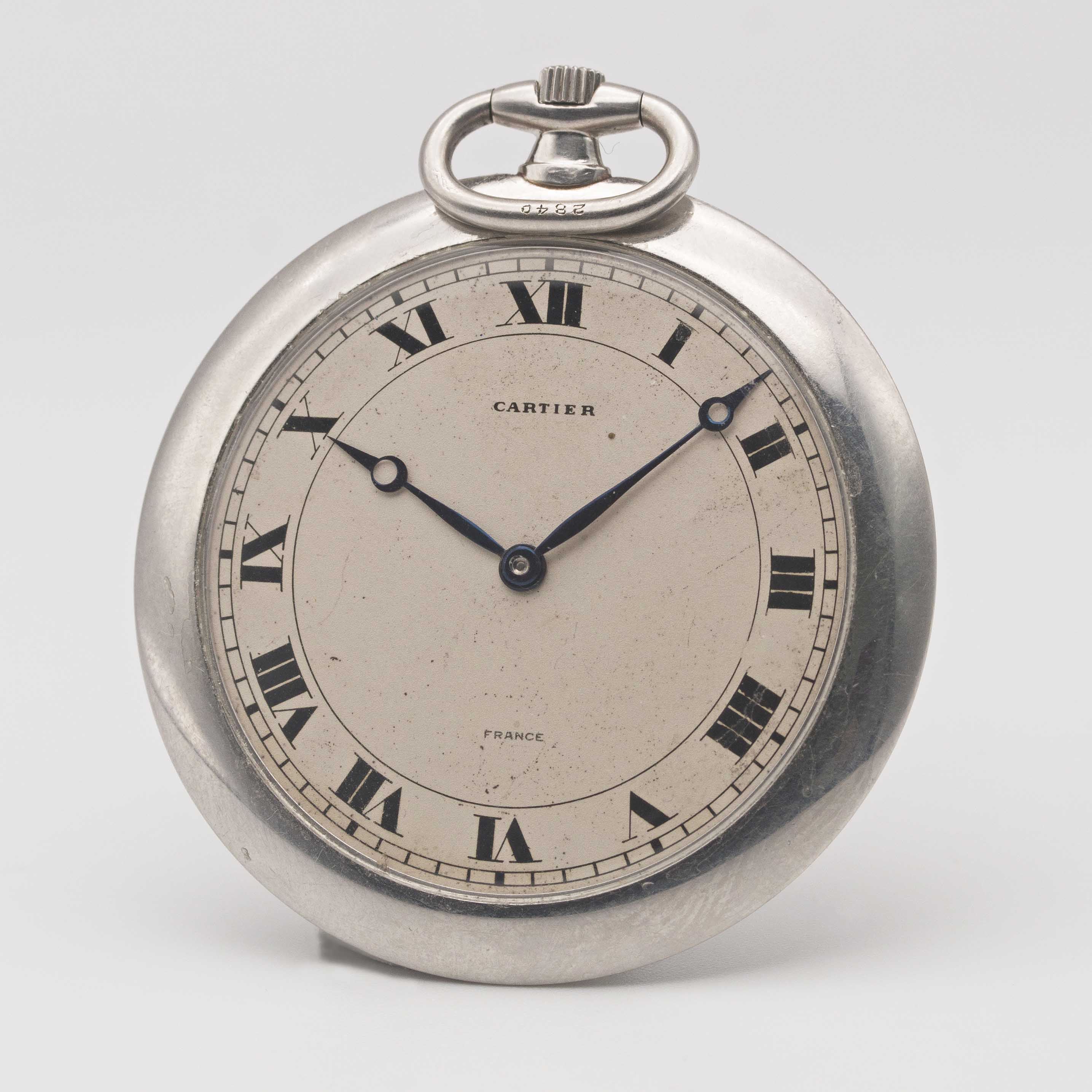 A GENTLEMAN'S PLATINUM CARTIER PARIS POCKET WATCH CIRCA 1920s Movement: 19J, manual wind with 8 - Image 3 of 11