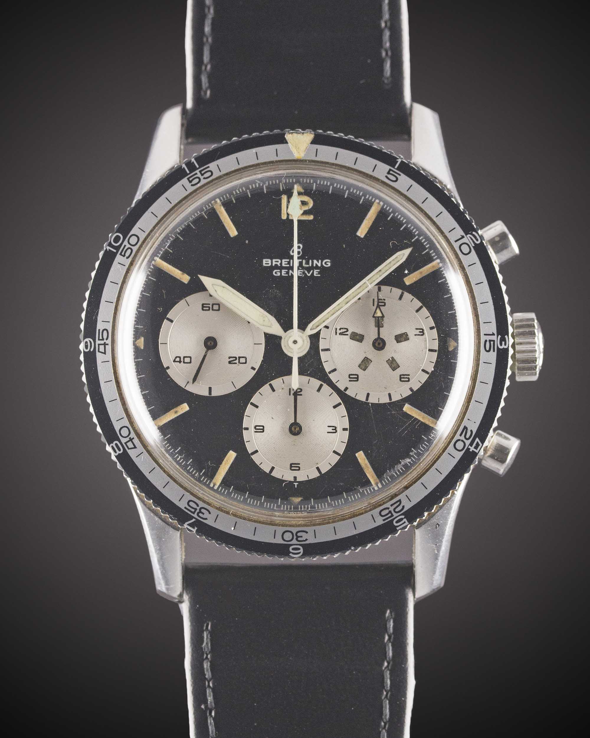 A RARE GENTLEMAN'S STAINLESS STEEL BREITLING 765 CO PILOT CHRONOGRAPH WRIST WATCH CIRCA 1966, REF. - Image 2 of 10