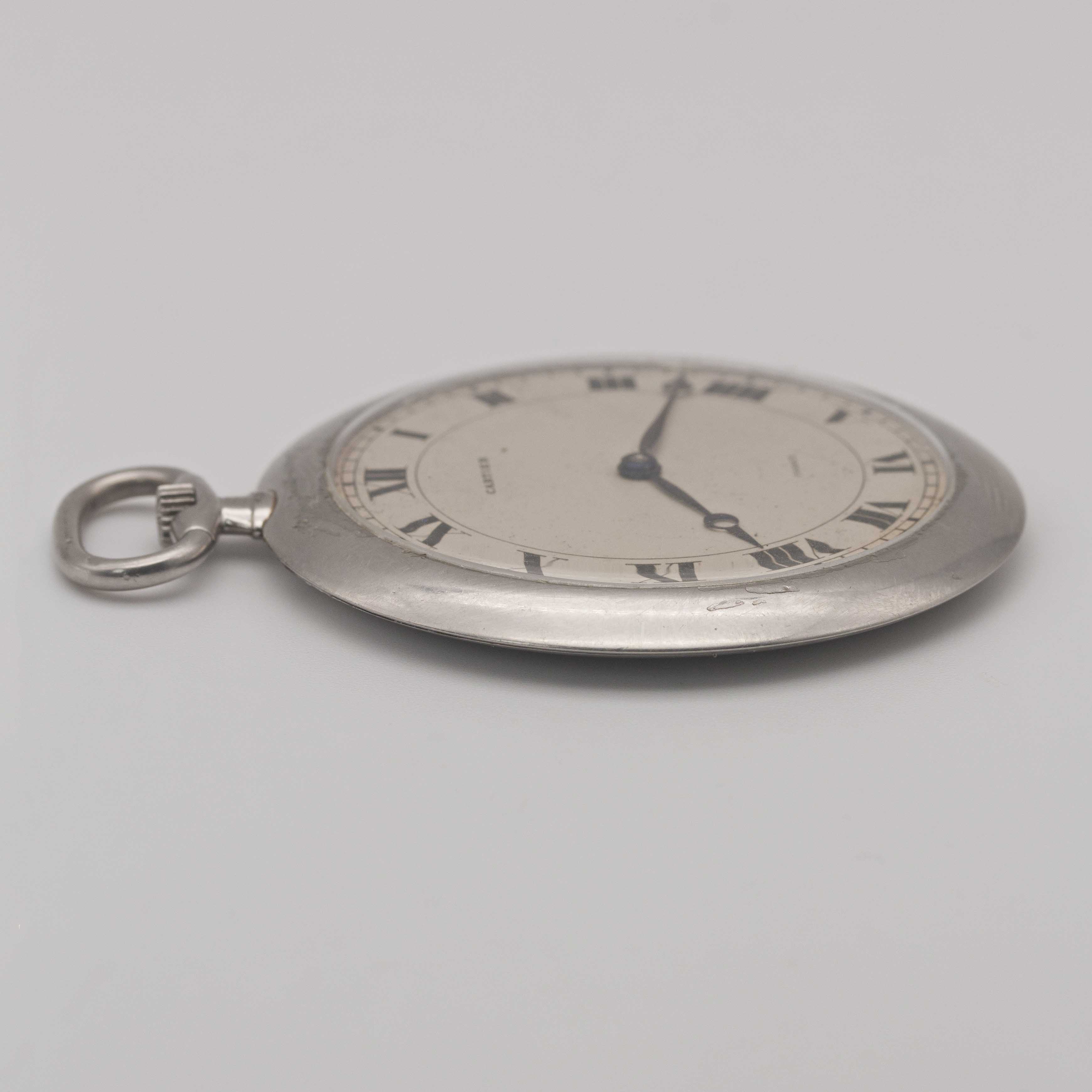 A GENTLEMAN'S PLATINUM CARTIER PARIS POCKET WATCH CIRCA 1920s Movement: 19J, manual wind with 8 - Image 9 of 11