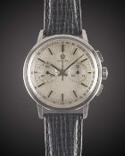 A GENTLEMAN'S STAINLESS STEEL OMEGA CHRONOGRAPH WRIST WATCH CIRCA 1965, REF. 101.009-64 WITH BRUSHED