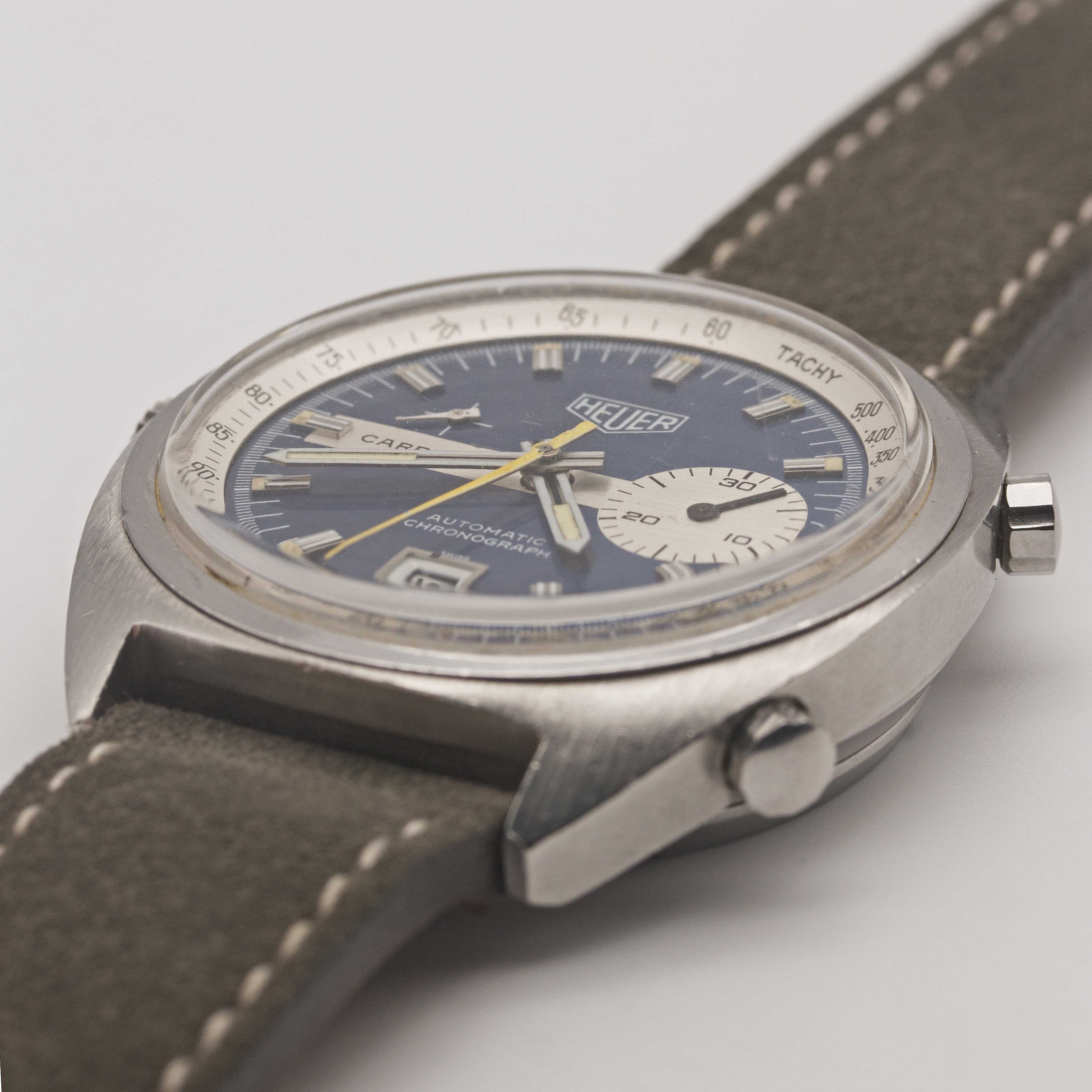 A GENTLEMAN'S STAINLESS STEEL HEUER CARRERA AUTOMATIC CHRONOGRAPH WRIST WATCH CIRCA 1970s, REF. - Image 3 of 9