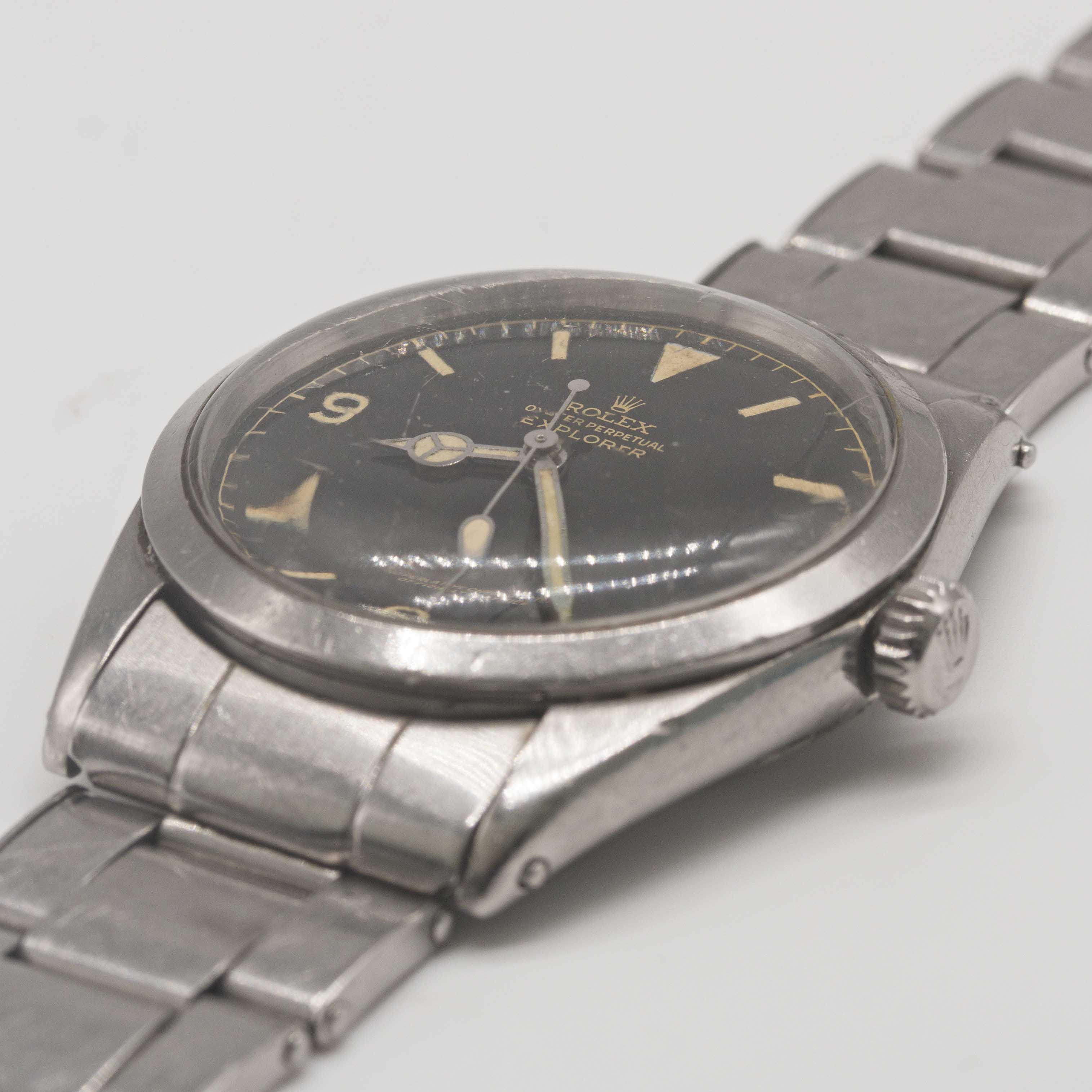 A VERY RARE GENTLEMAN'S STAINLESS STEEL ROLEX OYSTER PERPETUAL EXPLORER BRACELET WATCH CIRCA 1964, - Image 6 of 15