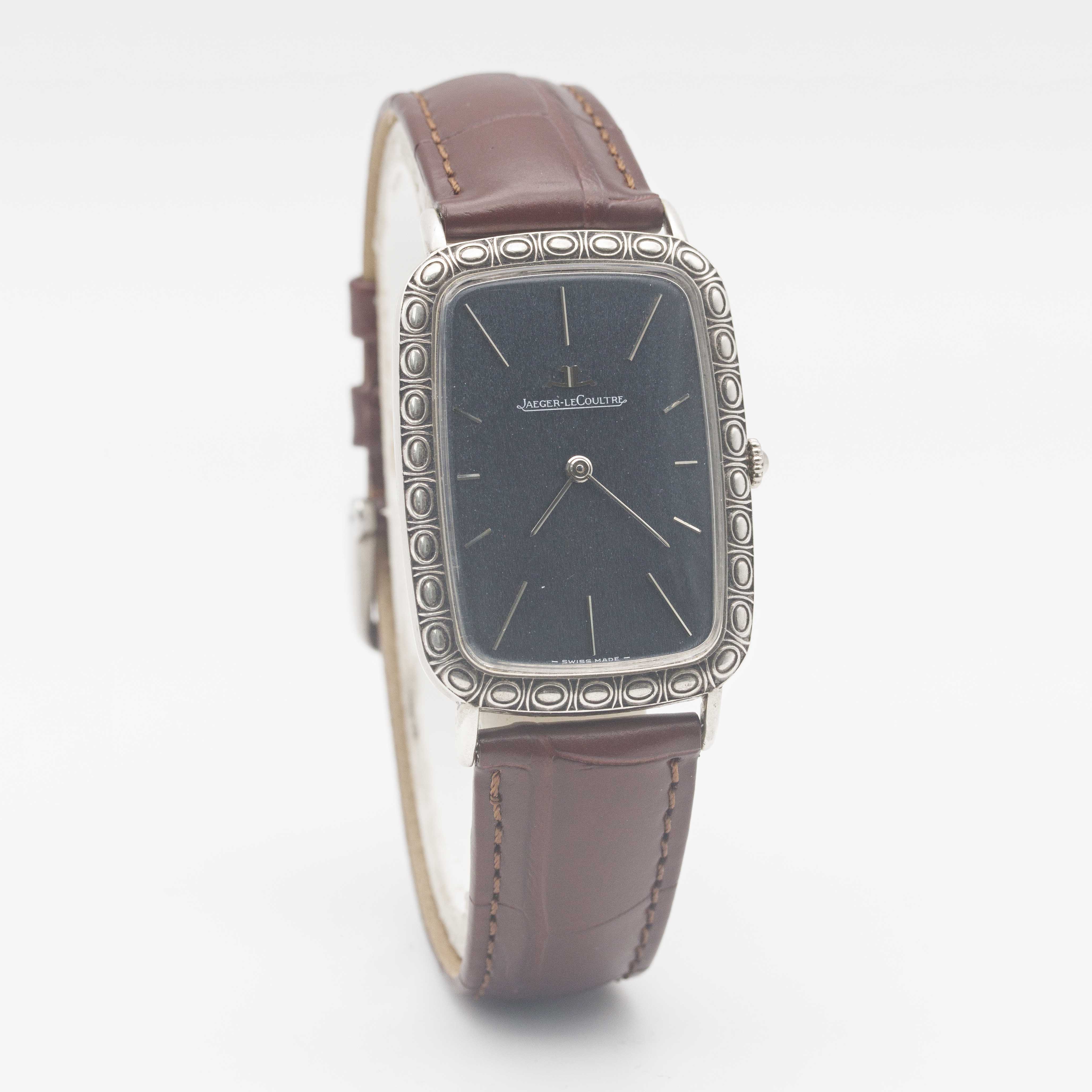 A GENTLEMAN'S SIZE SOLID SILVER JAEGER LECOULTRE RECTANGULAR WRIST WATCH CIRCA 1970s, REF. 9037 WITH - Image 5 of 10