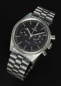 A GENTLEMAN'S STAINLESS STEEL OMEGA DE VILLE CHRONOGRAPH BRACELET WATCH CIRCA 1968, REF. 145.017