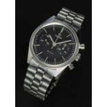 A GENTLEMAN'S STAINLESS STEEL OMEGA DE VILLE CHRONOGRAPH BRACELET WATCH CIRCA 1968, REF. 145.017